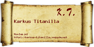 Karkus Titanilla névjegykártya